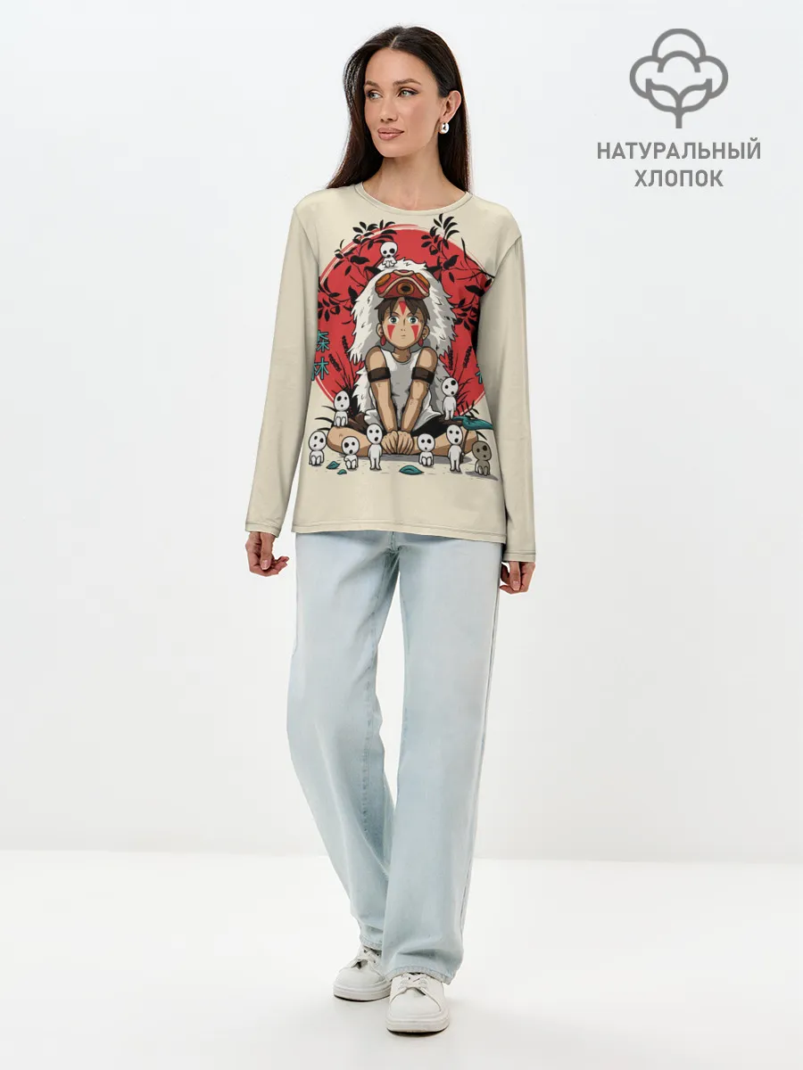 Лонгслив женский. Хлопок / Princess Mononoke