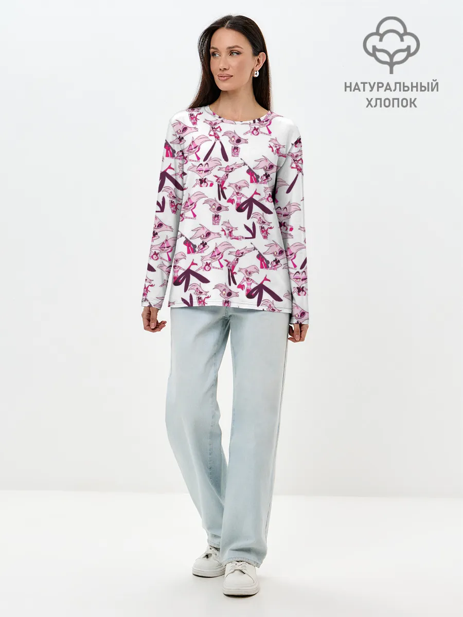 Лонгслив женский. Хлопок / Hazbin Hotel: Angel Dust