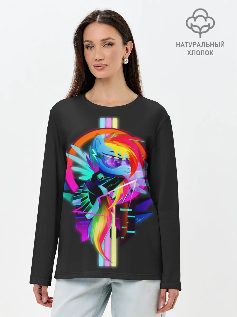 Лонгслив женский. Хлопок / Мой маленький пони