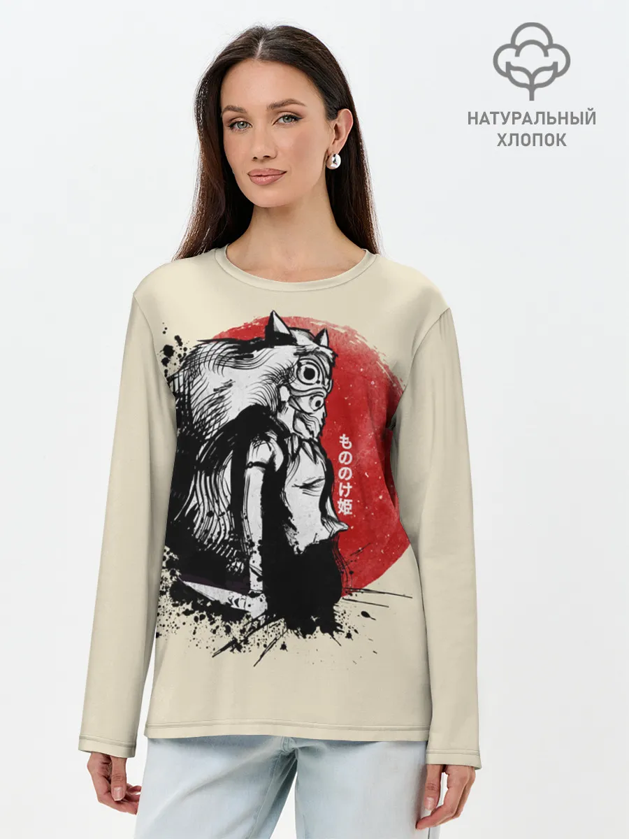 Лонгслив женский. Хлопок / Принцесса Мононоке