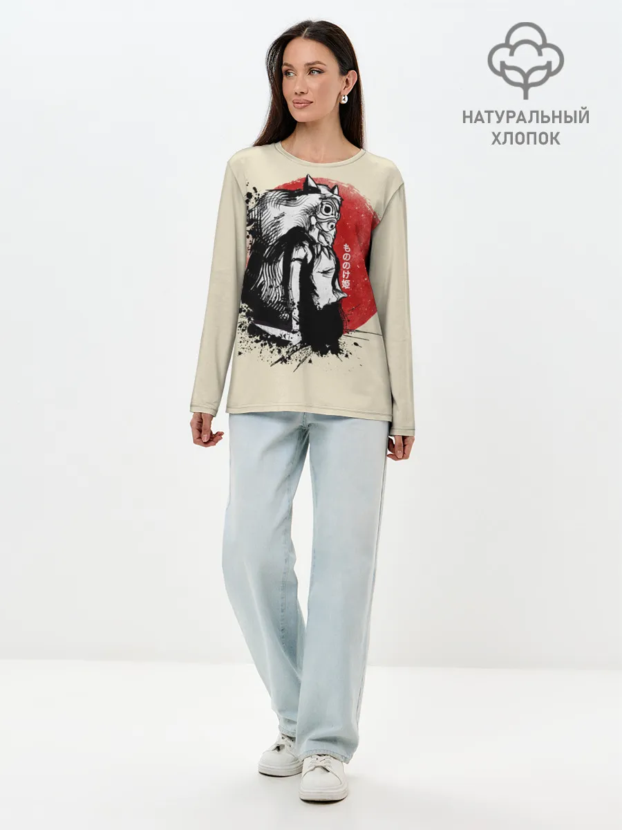 Лонгслив женский. Хлопок / Принцесса Мононоке