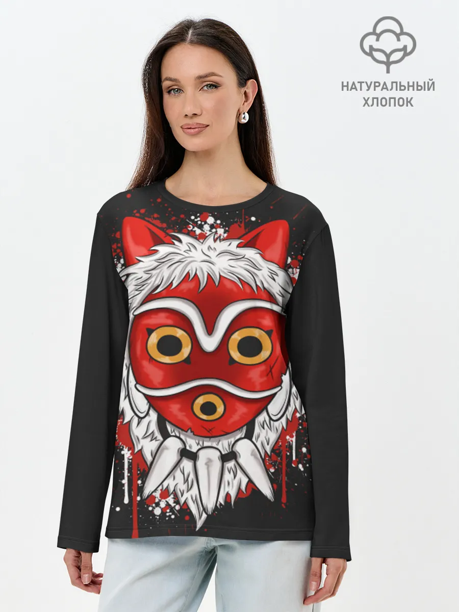 Лонгслив женский. Хлопок / Принцесса Мононоке