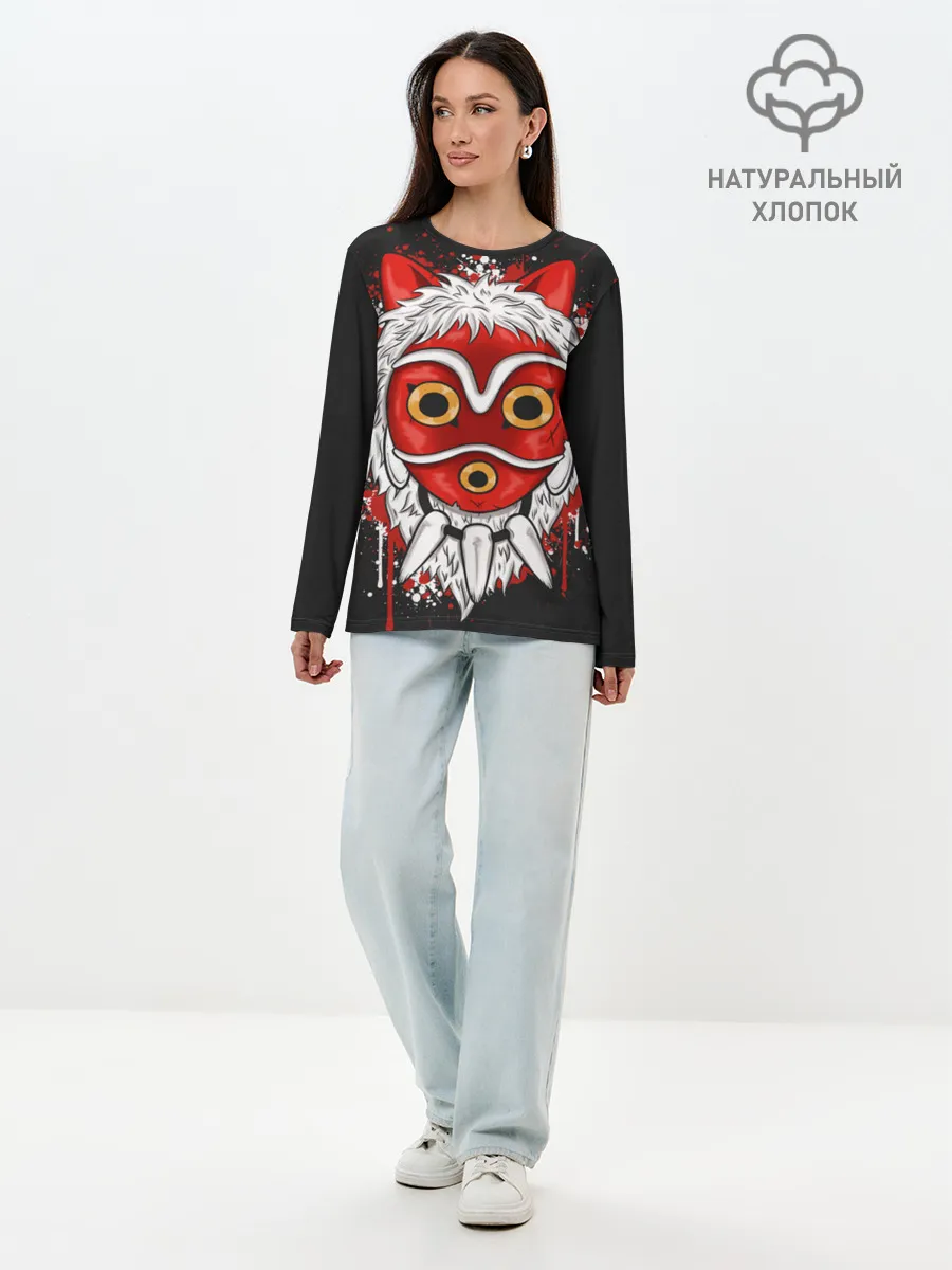 Лонгслив женский. Хлопок / Принцесса Мононоке
