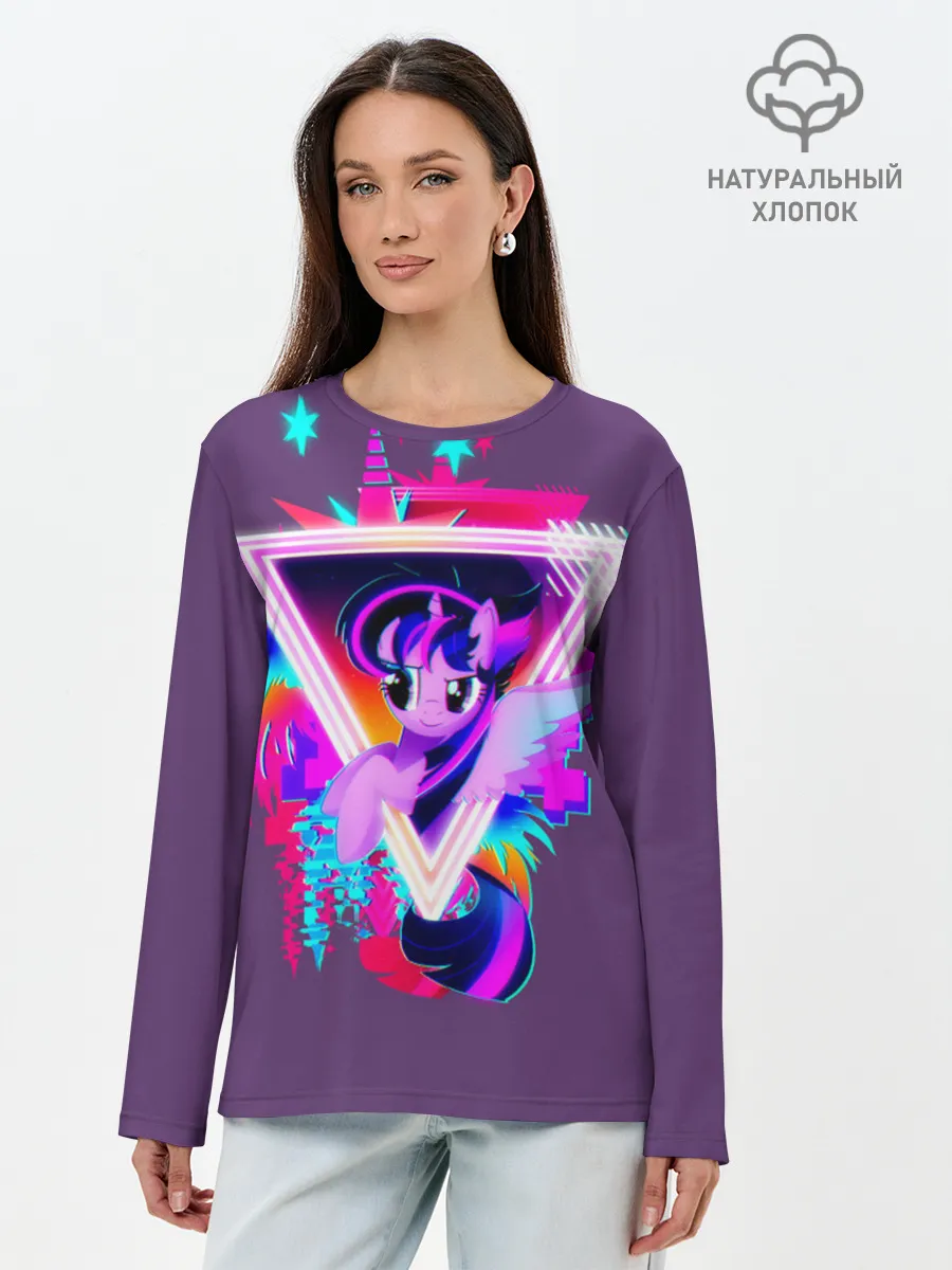 Лонгслив женский. Хлопок / Мой маленький пони