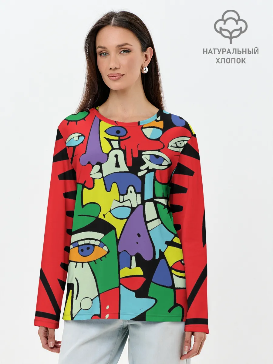 Лонгслив женский. Хлопок / MNOGOLICE