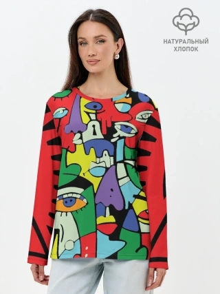 Лонгслив женский. Хлопок / MNOGOLICE