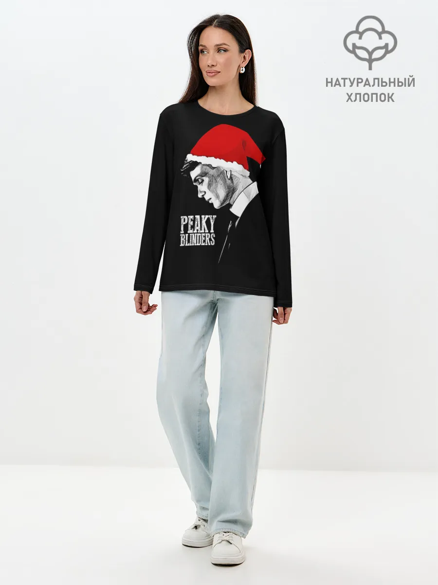 Лонгслив женский. Хлопок / Новогодний Острые Козырьки