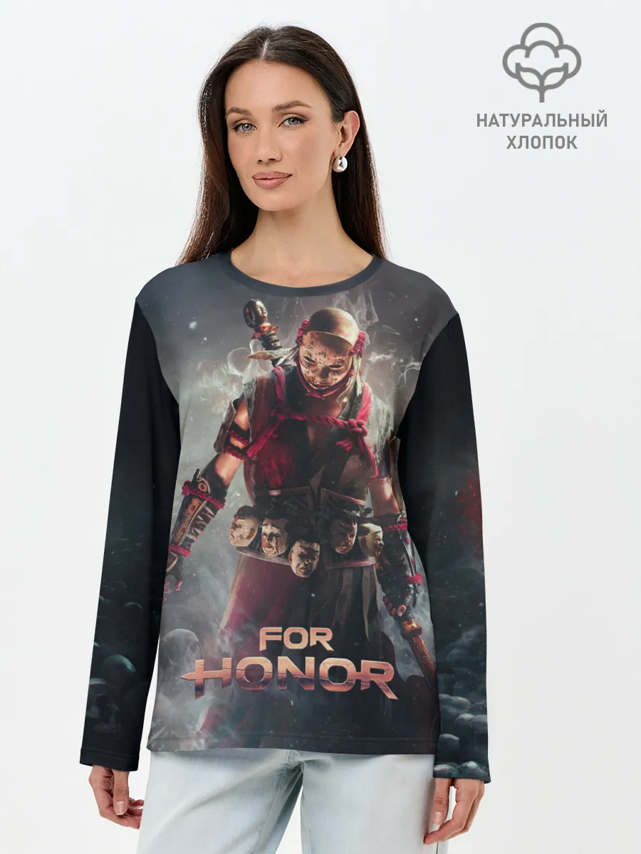 Лонгслив женский. Хлопок / Shadows of the Hitokiri art