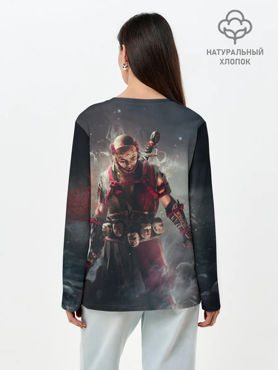 Лонгслив женский. Хлопок / Shadows of the Hitokiri art