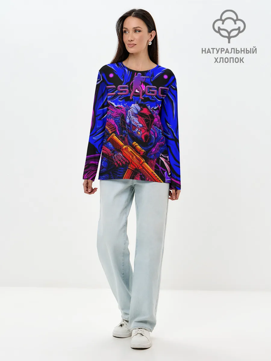 Лонгслив женский. Хлопок / CS GO hyper beast IMBAskin