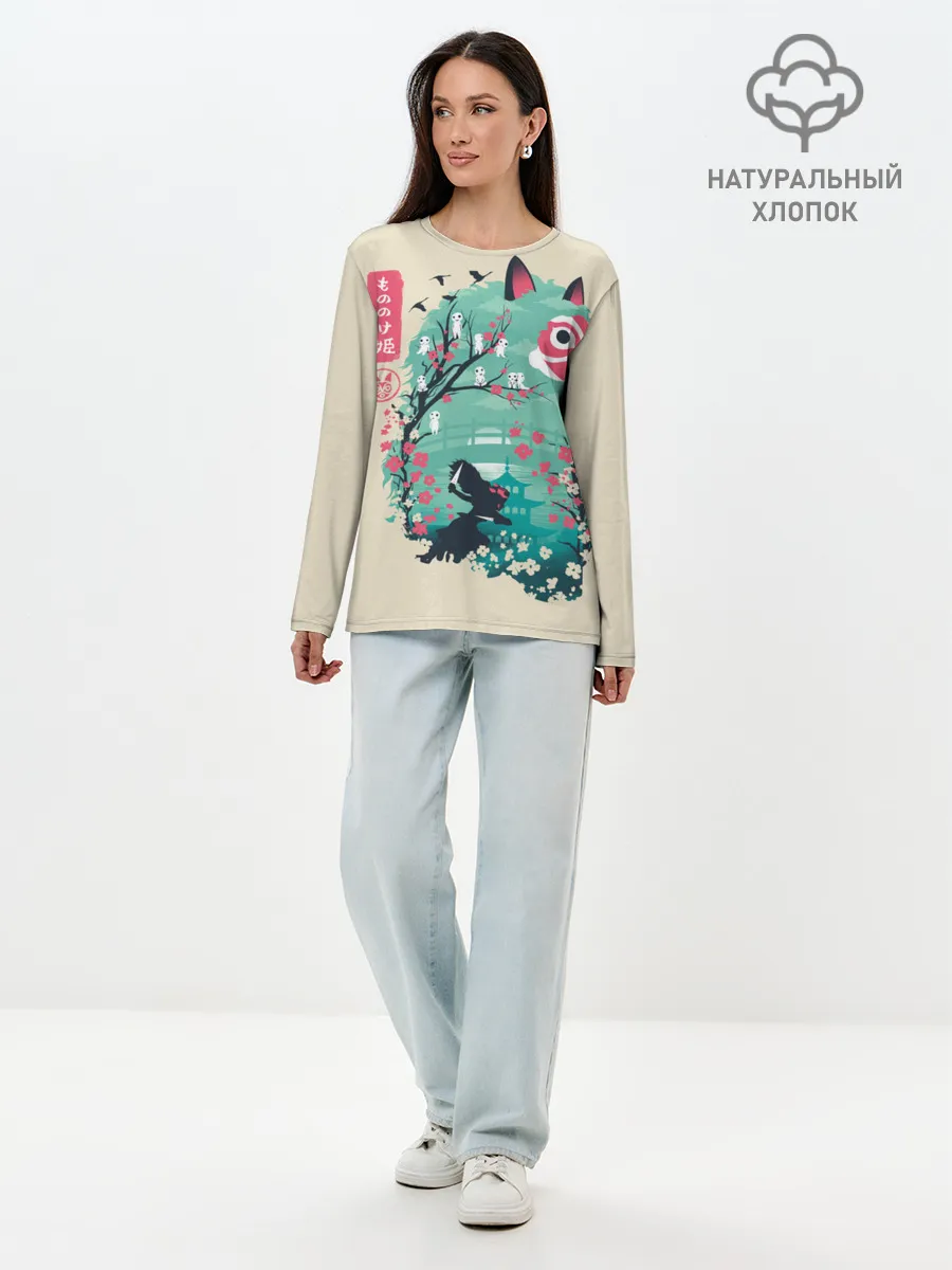 Лонгслив женский. Хлопок / Princess Mononoke