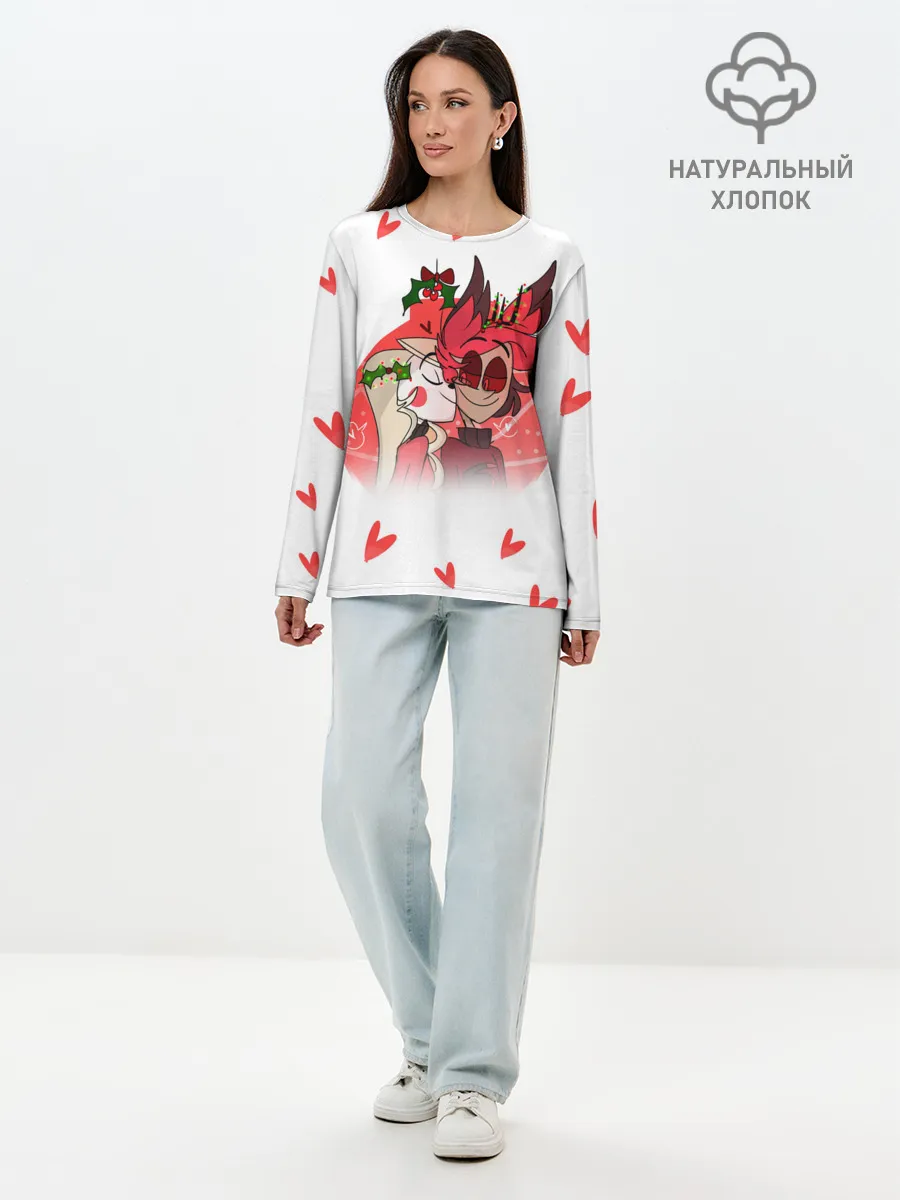 Лонгслив женский. Хлопок / ОТЕЛЬ ХАЗБИН НОВОГОДНИЙ