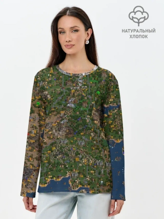 Лонгслив женский. Хлопок / Карта в Heroes 3