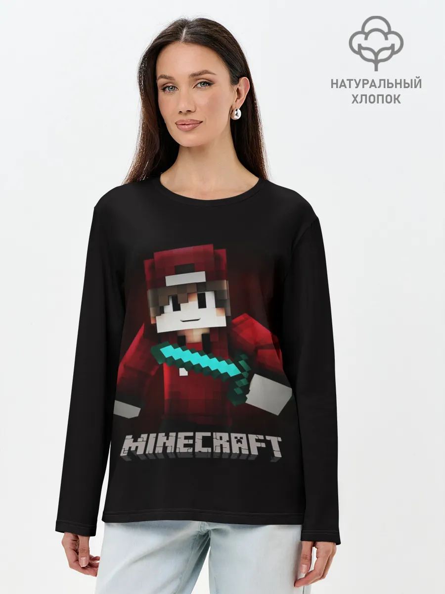 Лонгслив женский. Хлопок / MINECRAFT