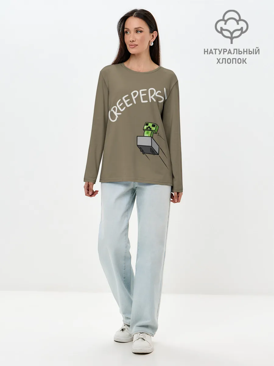 Лонгслив женский. Хлопок / MINECRAFT