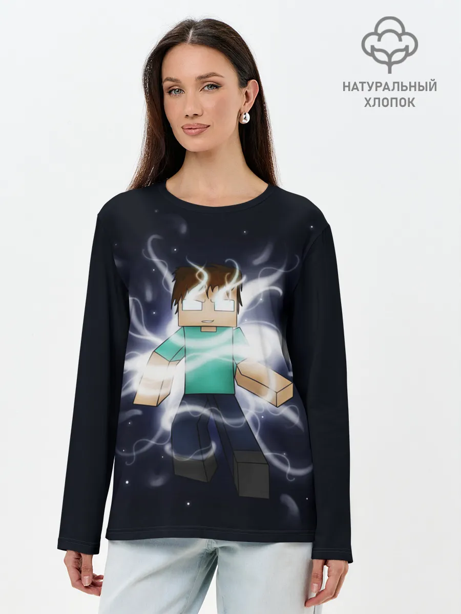 Лонгслив женский. Хлопок / MINECRAFT