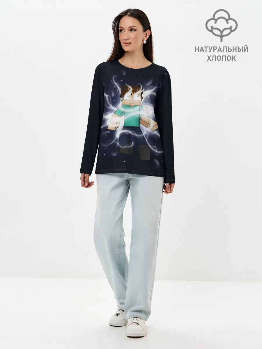 Лонгслив женский. Хлопок / MINECRAFT