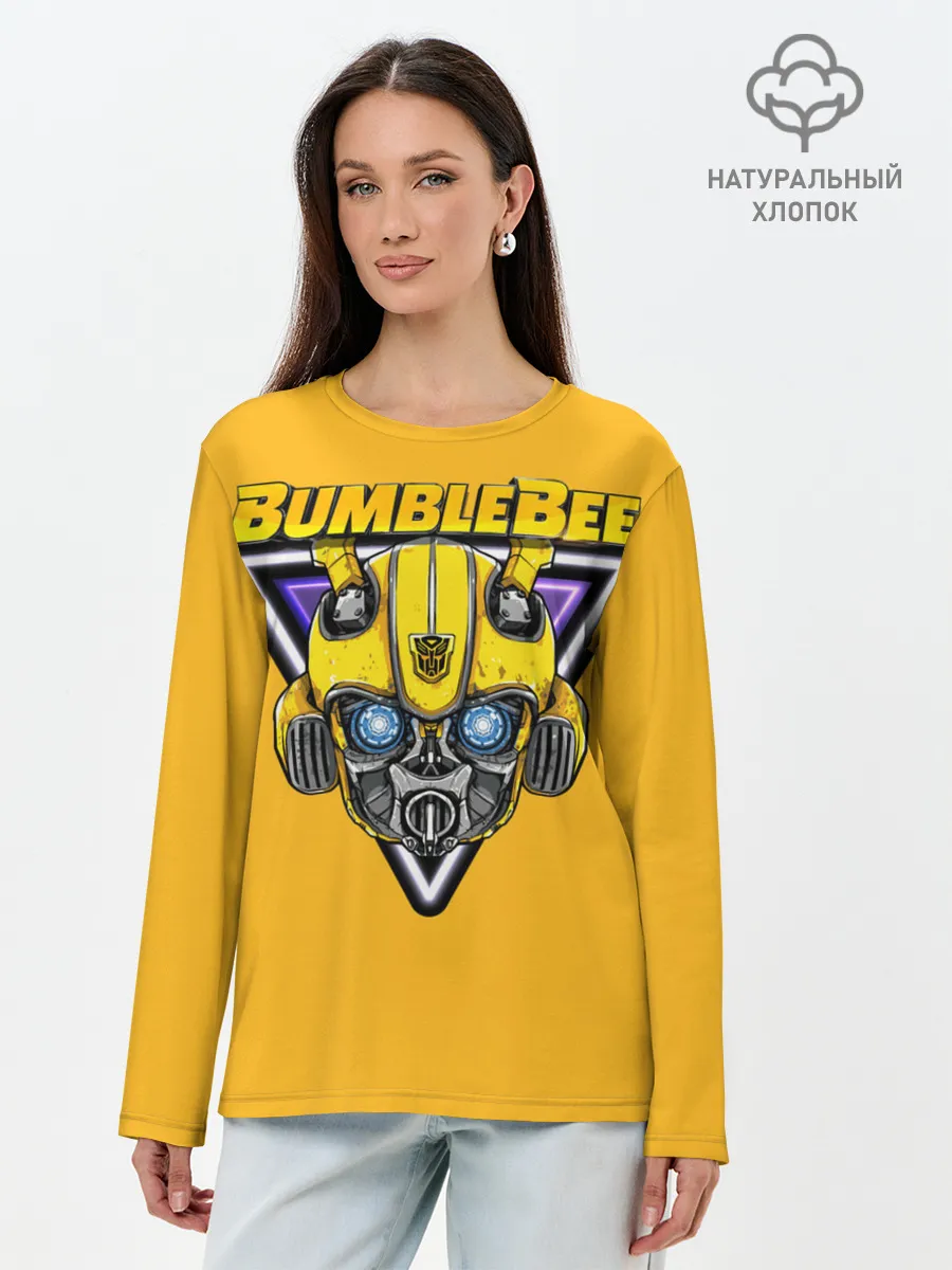 Лонгслив женский. Хлопок / Трансформеры Bumblebee