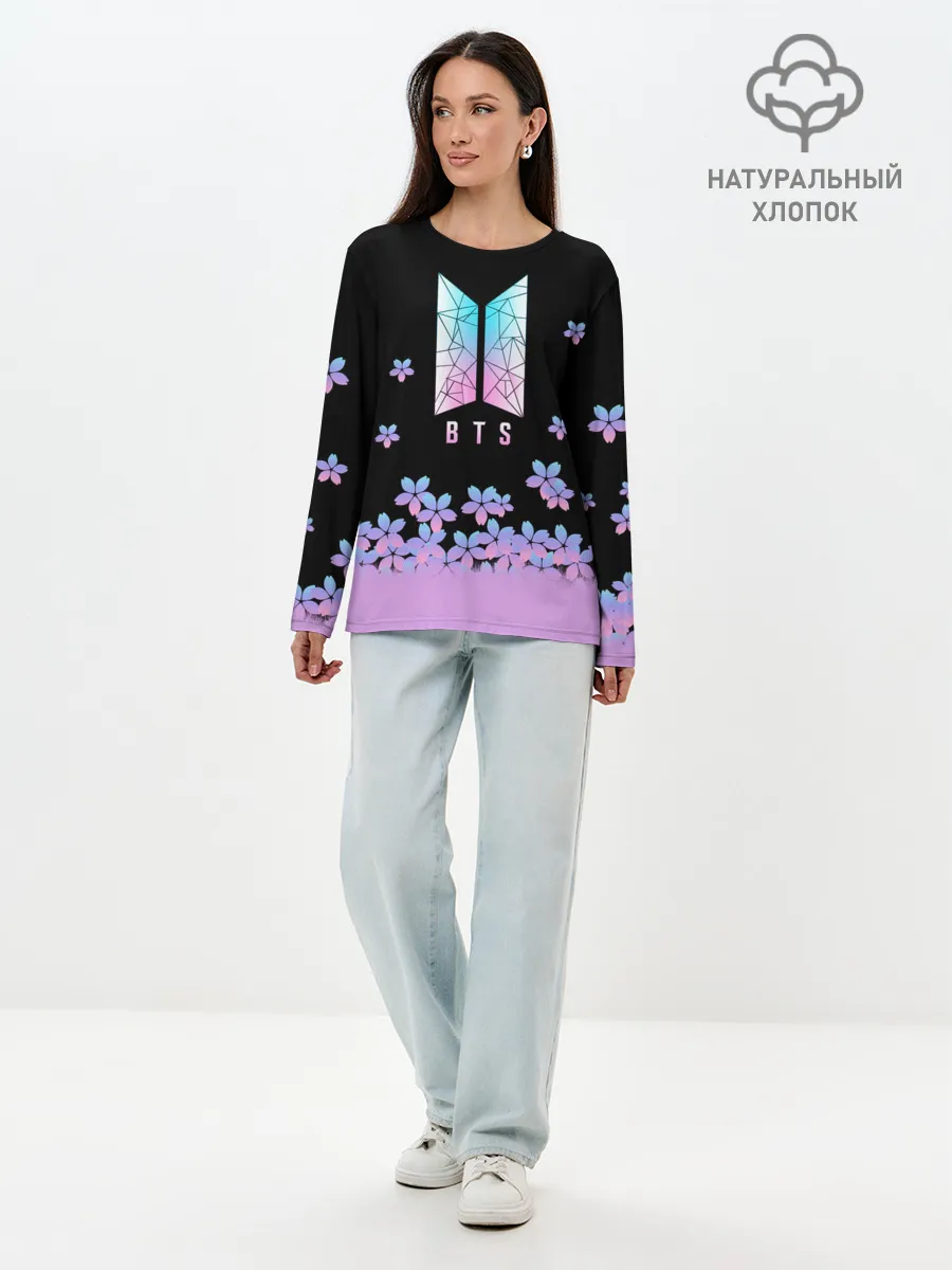Лонгслив женский. Хлопок / BTS.