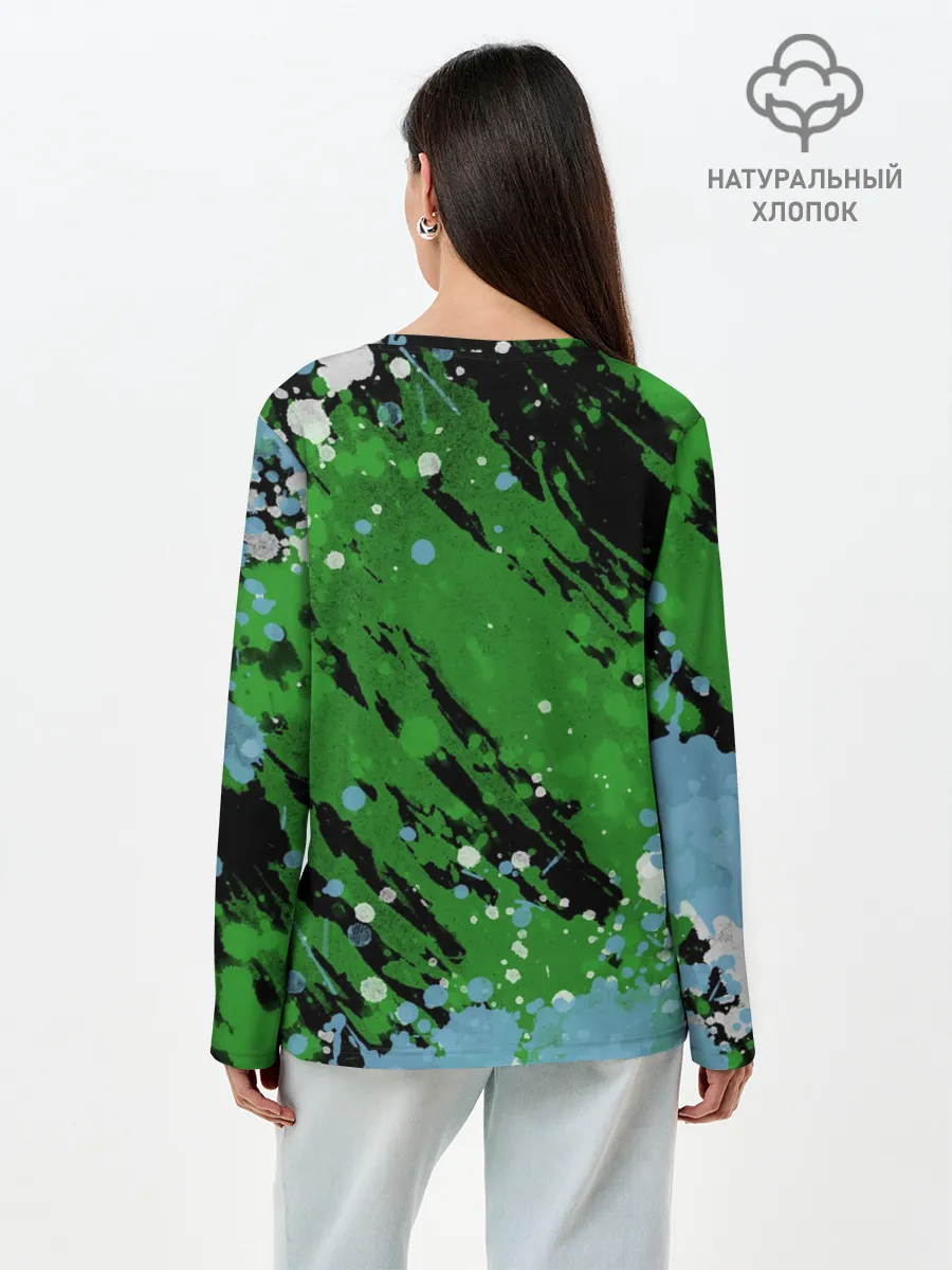 Лонгслив женский. Хлопок / Minecraft / Майнкрафт