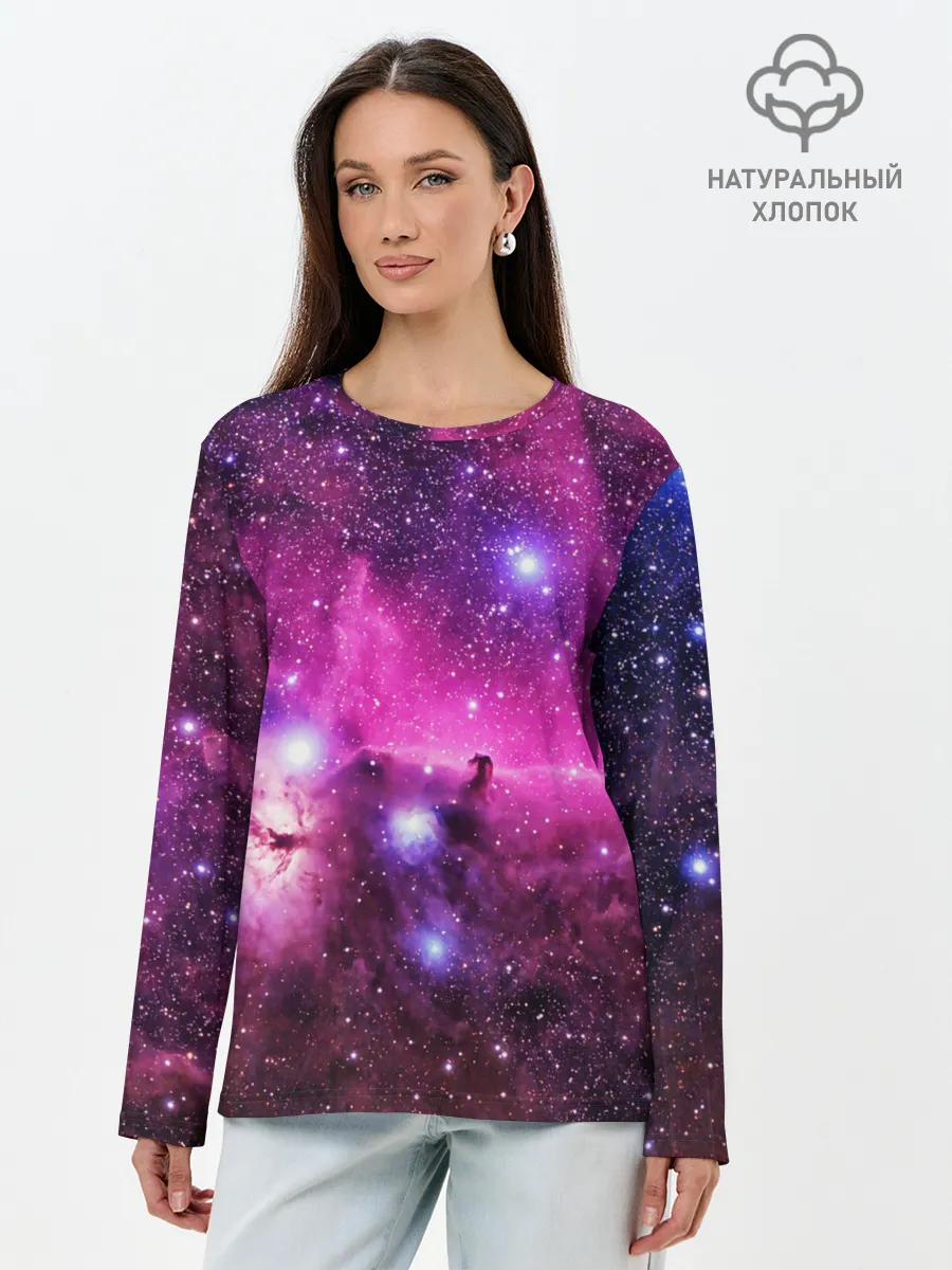 Лонгслив женский. Хлопок / КОСМОС