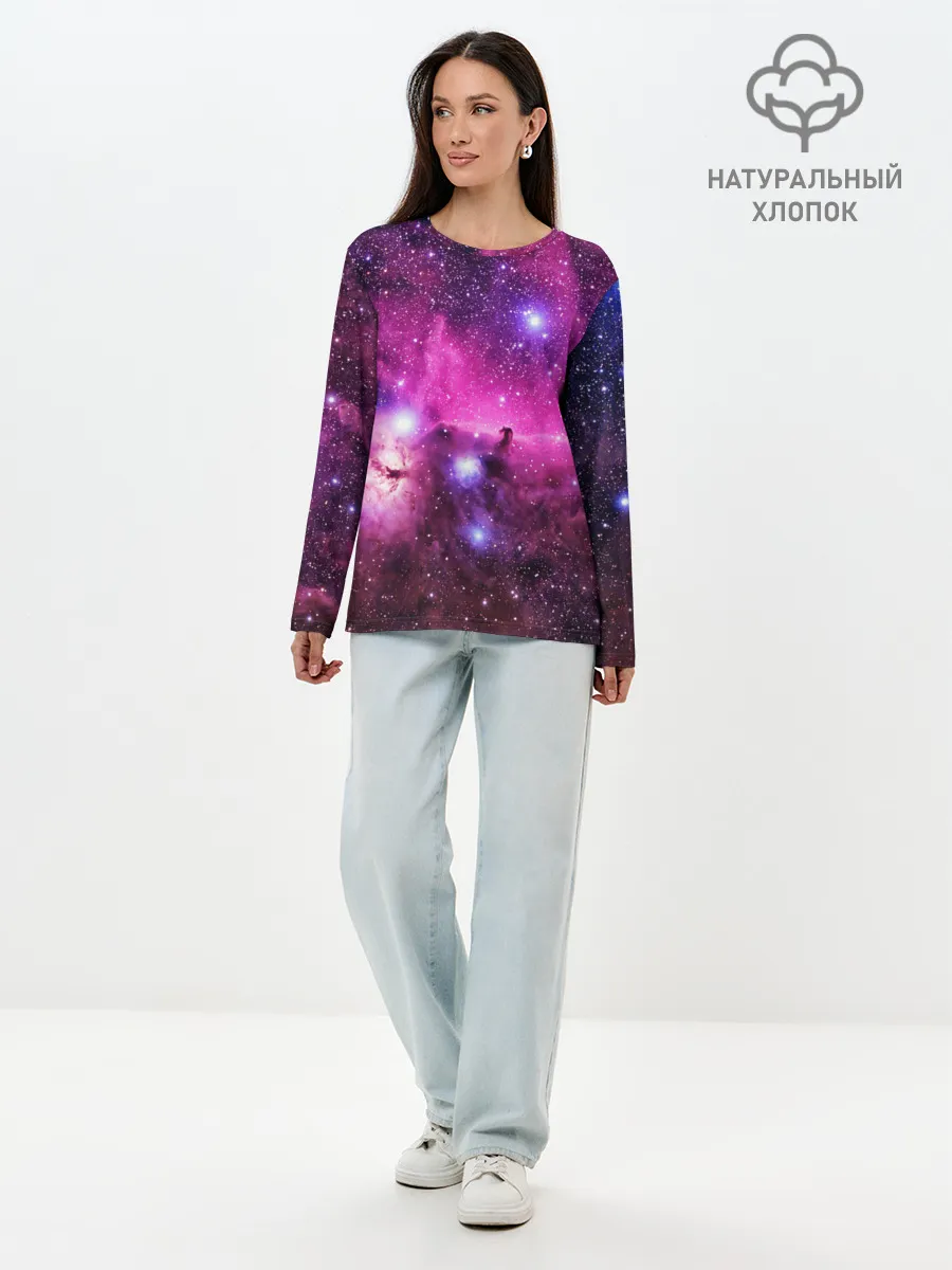 Лонгслив женский. Хлопок / КОСМОС
