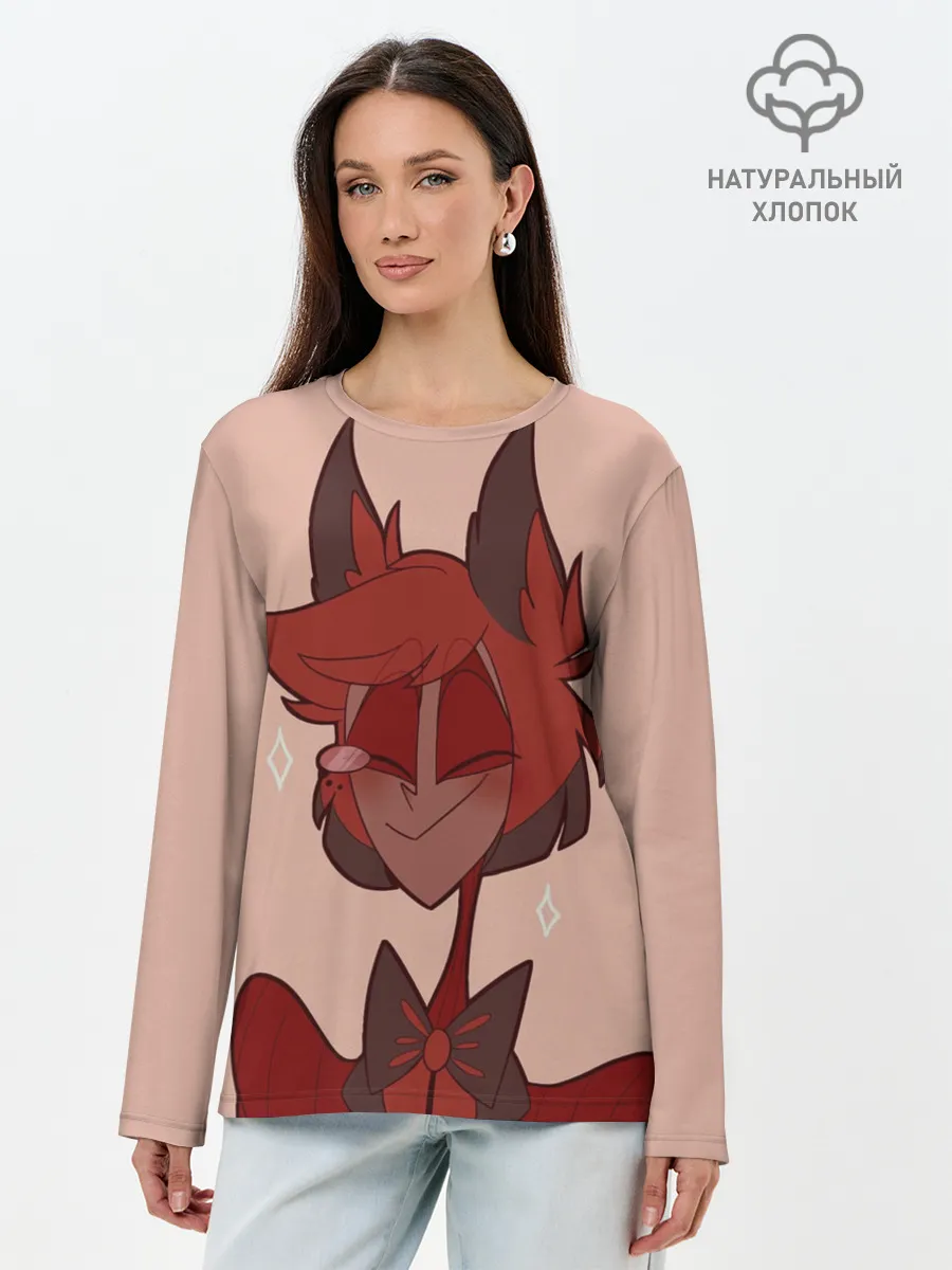 Лонгслив женский. Хлопок / Отель Хазбин