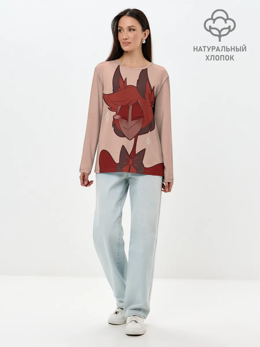 Лонгслив женский. Хлопок / Отель Хазбин