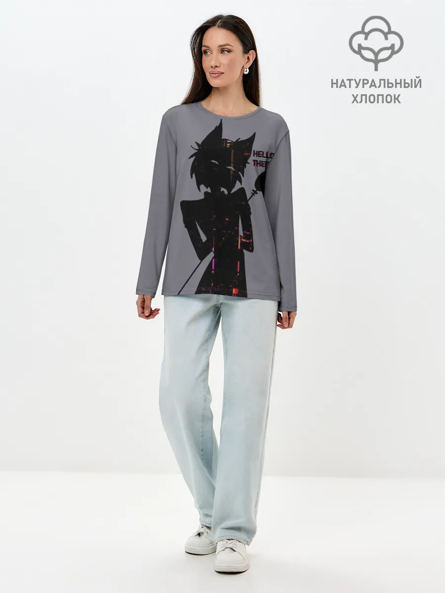 Лонгслив женский. Хлопок / Отель Хазбин