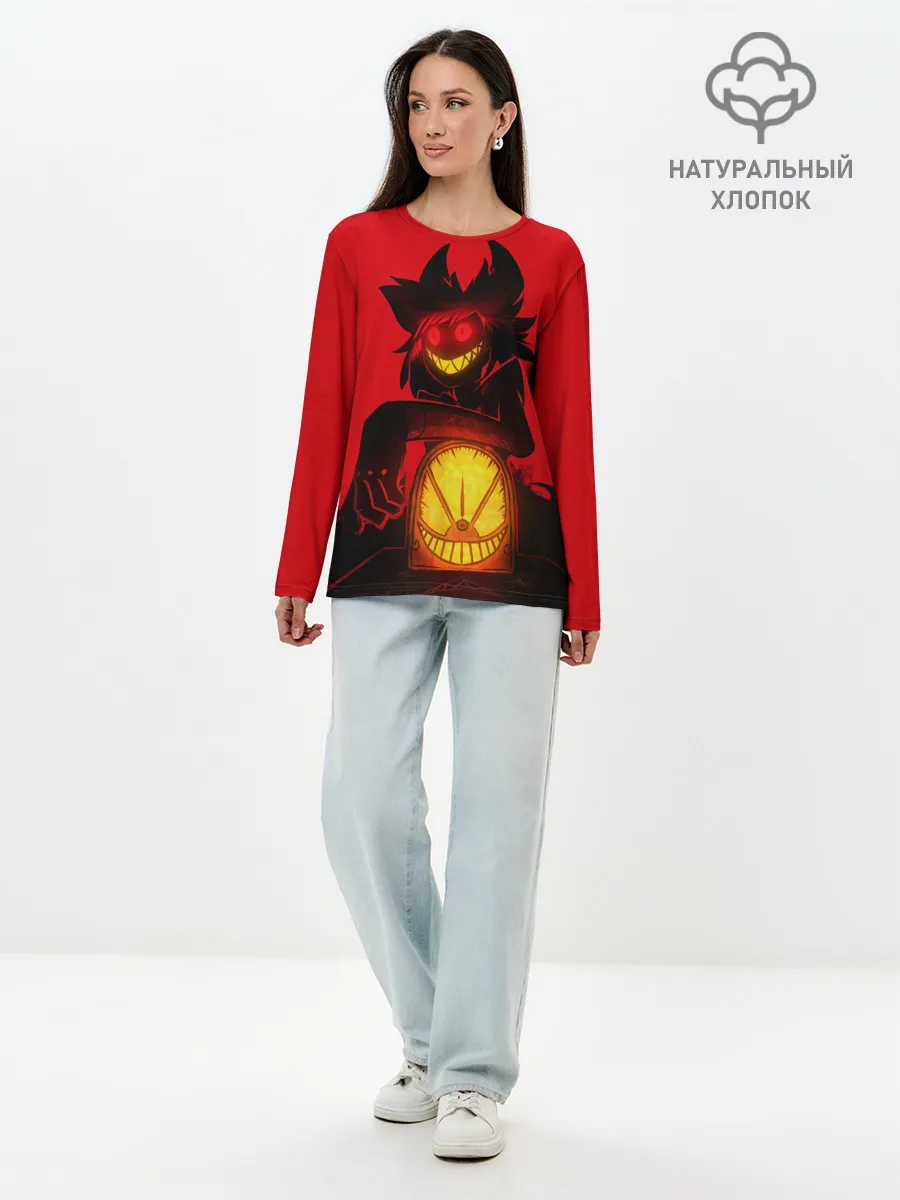 Лонгслив женский. Хлопок / Отель Хазбин