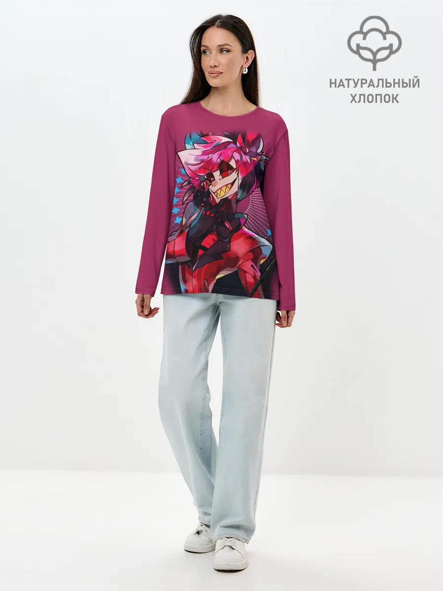 Лонгслив женский. Хлопок / Отель Хазбин