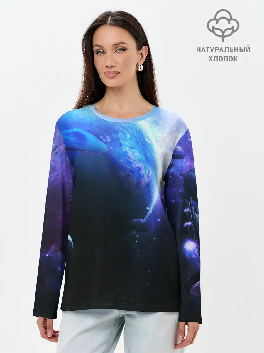Лонгслив женский. Хлопок / ЗЕМЛЯ