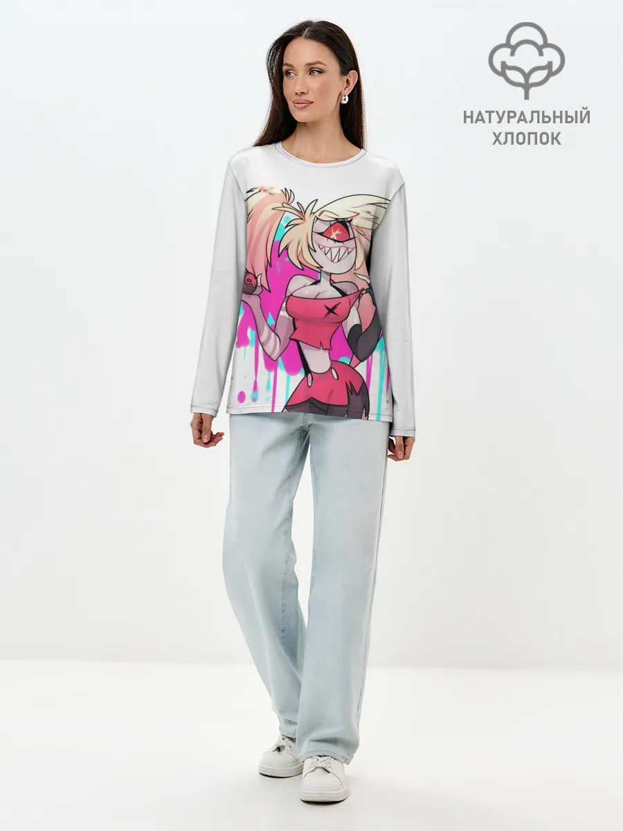 Лонгслив женский. Хлопок / Отель Хазбин