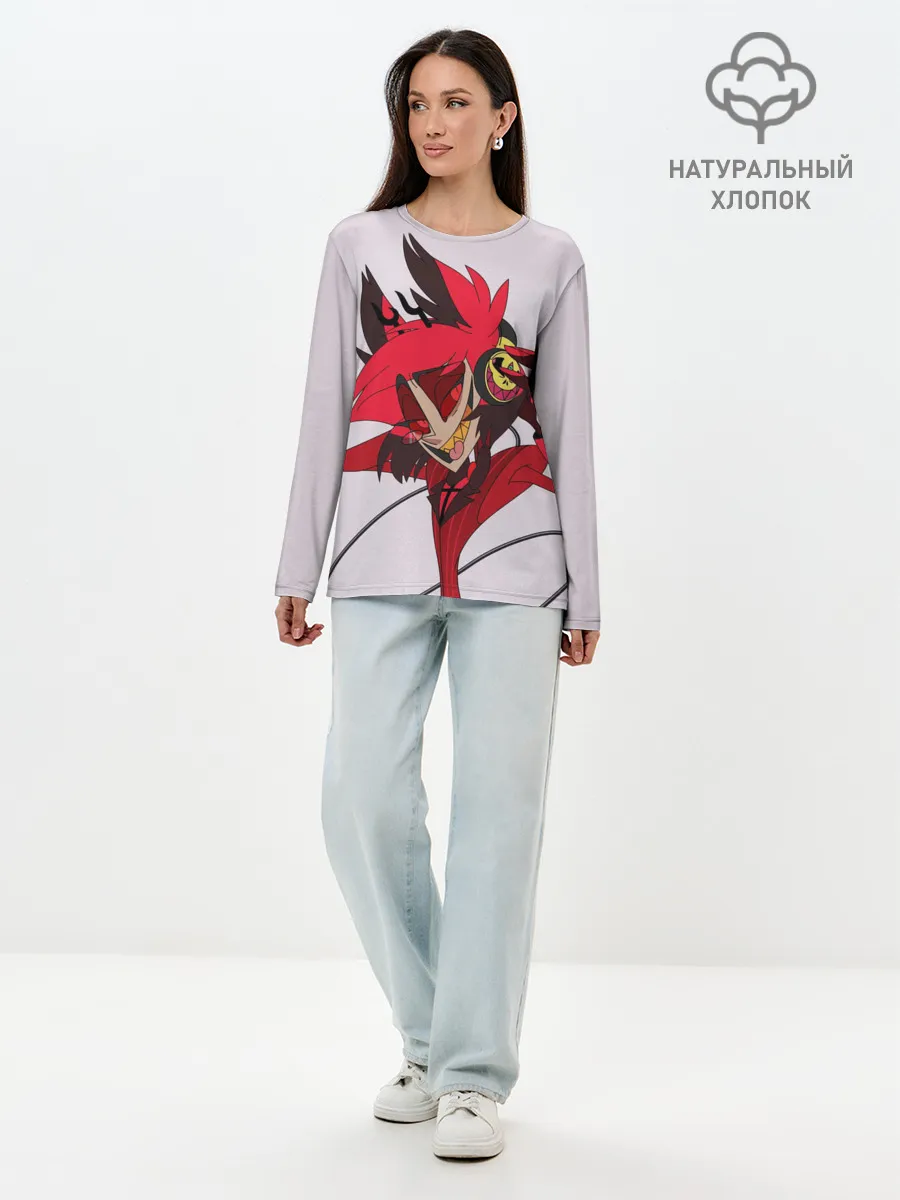 Лонгслив женский. Хлопок / Отель Хазбин