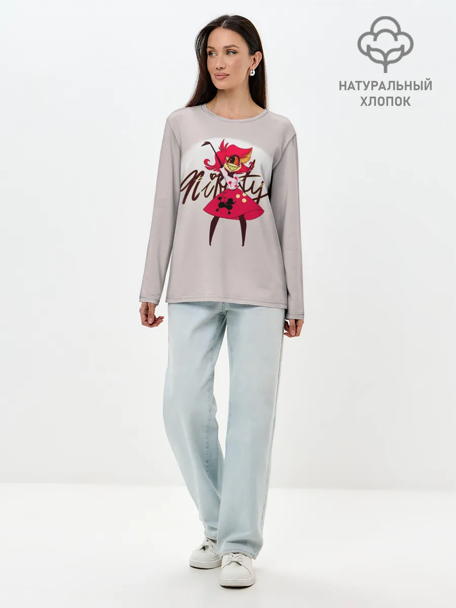 Лонгслив женский. Хлопок / Отель Хазбин