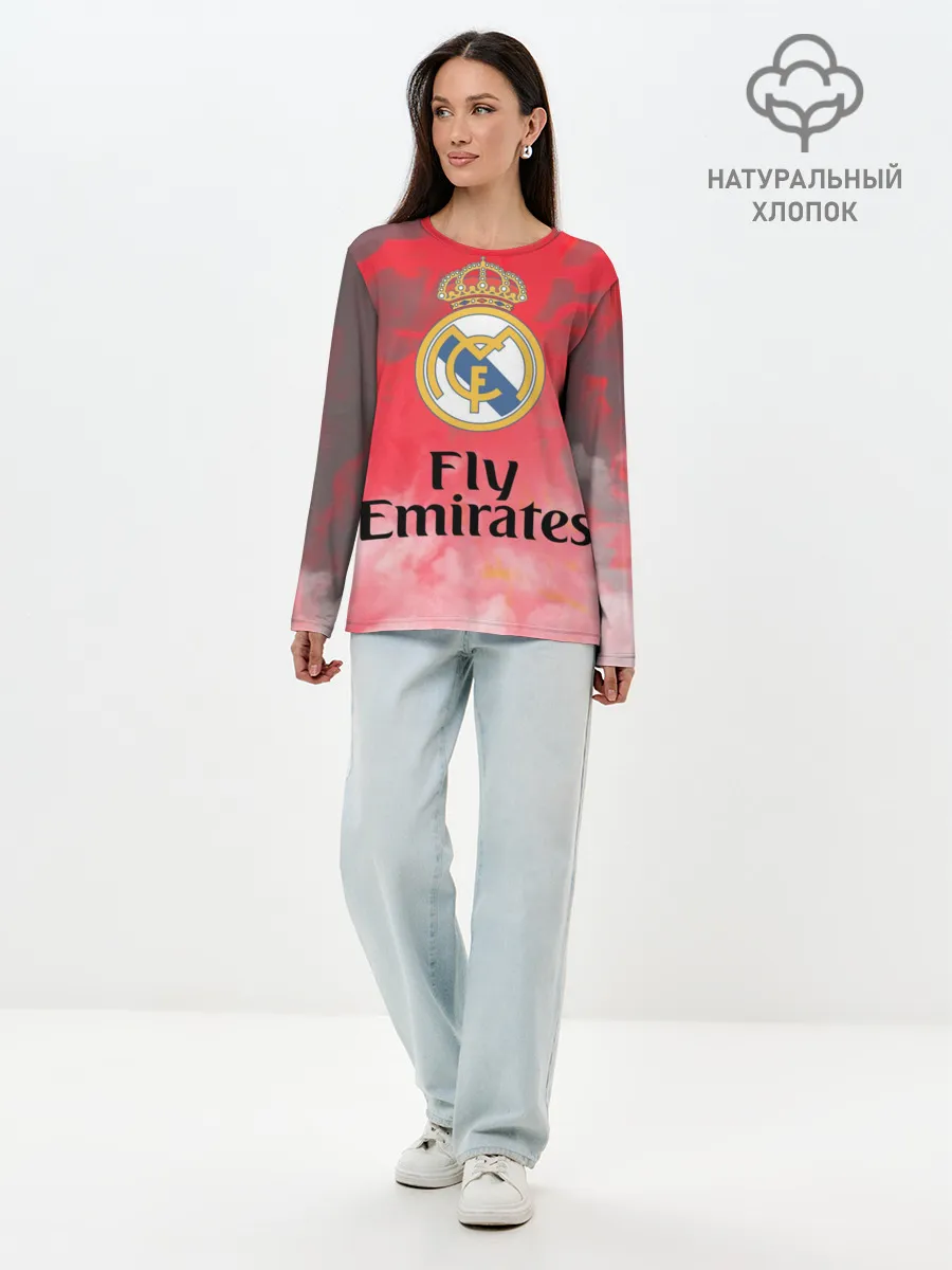 Лонгслив женский. Хлопок / Реал Мадрид