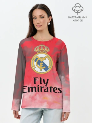 Лонгслив женский. Хлопок / Реал Мадрид