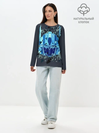 Лонгслив женский. Хлопок / Трансформеры