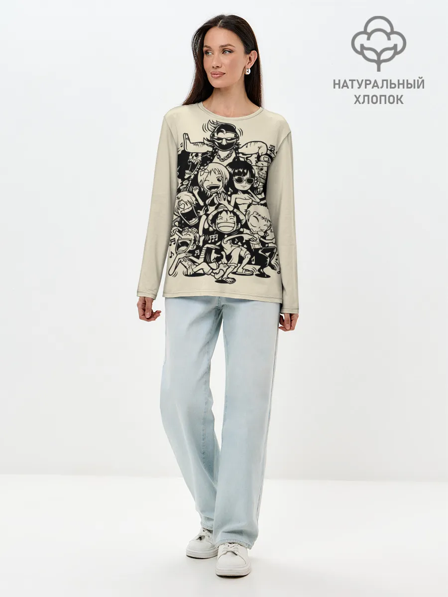 Лонгслив женский. Хлопок / герои One Piece