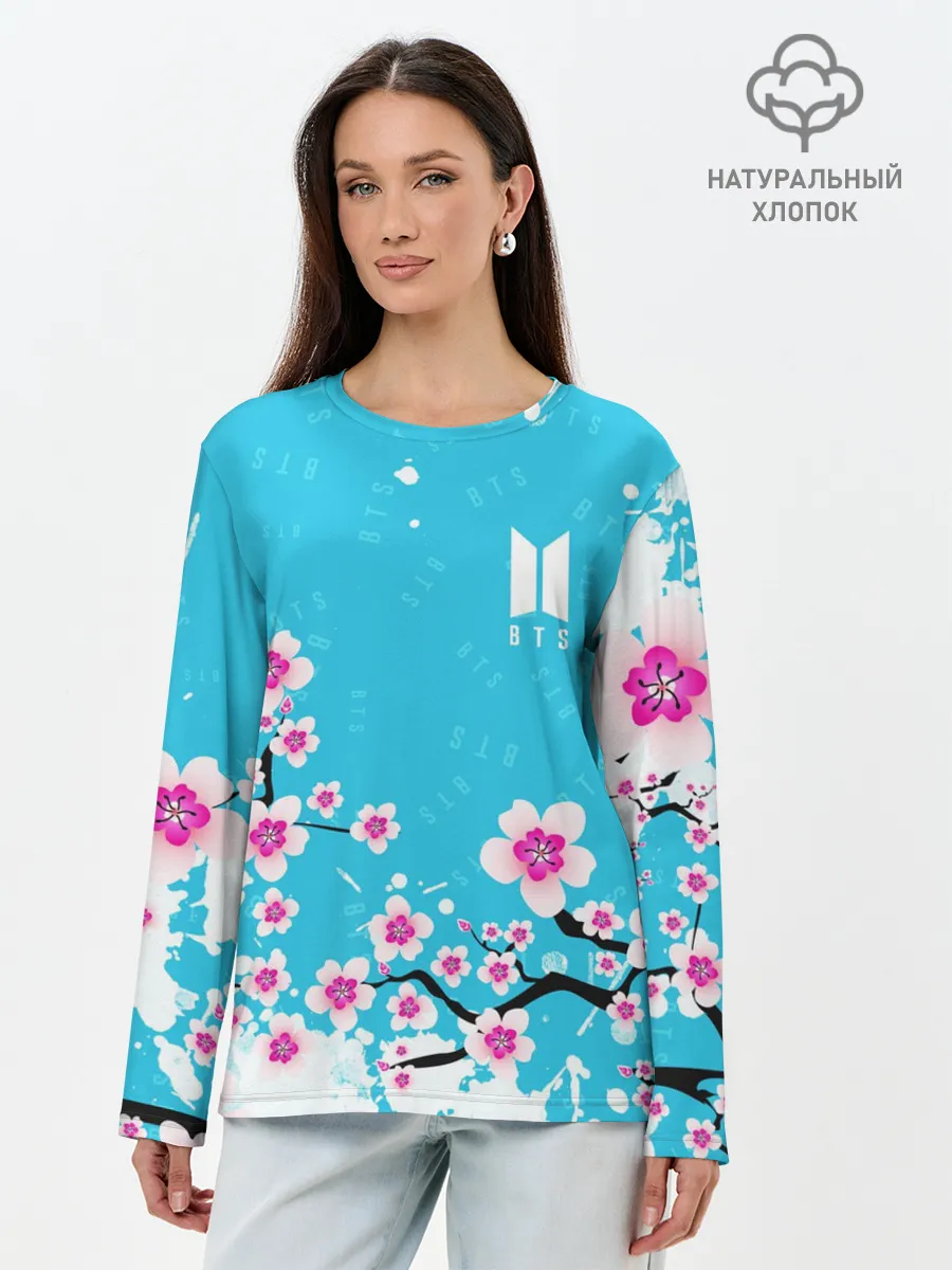 Лонгслив женский. Хлопок / BTS
