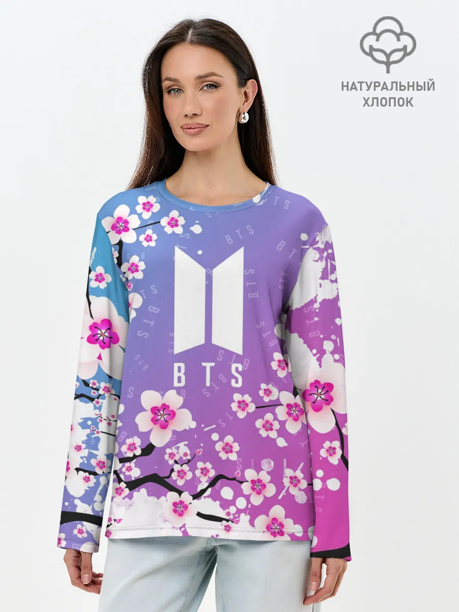 Лонгслив женский. Хлопок / BTS