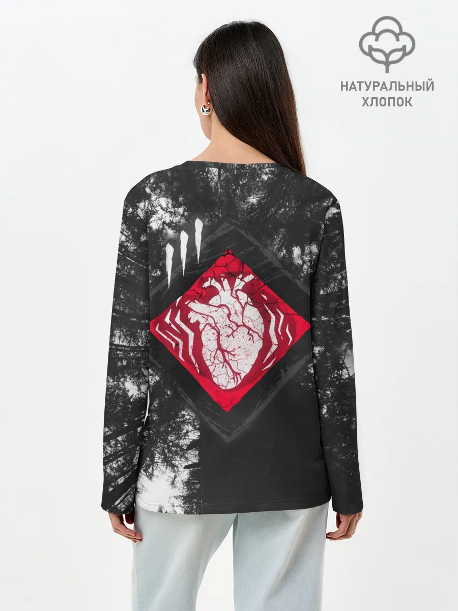 Лонгслив женский. Хлопок / DBD - beating heart