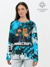 Лонгслив женский. Хлопок / Minecraft / Майнкрафт