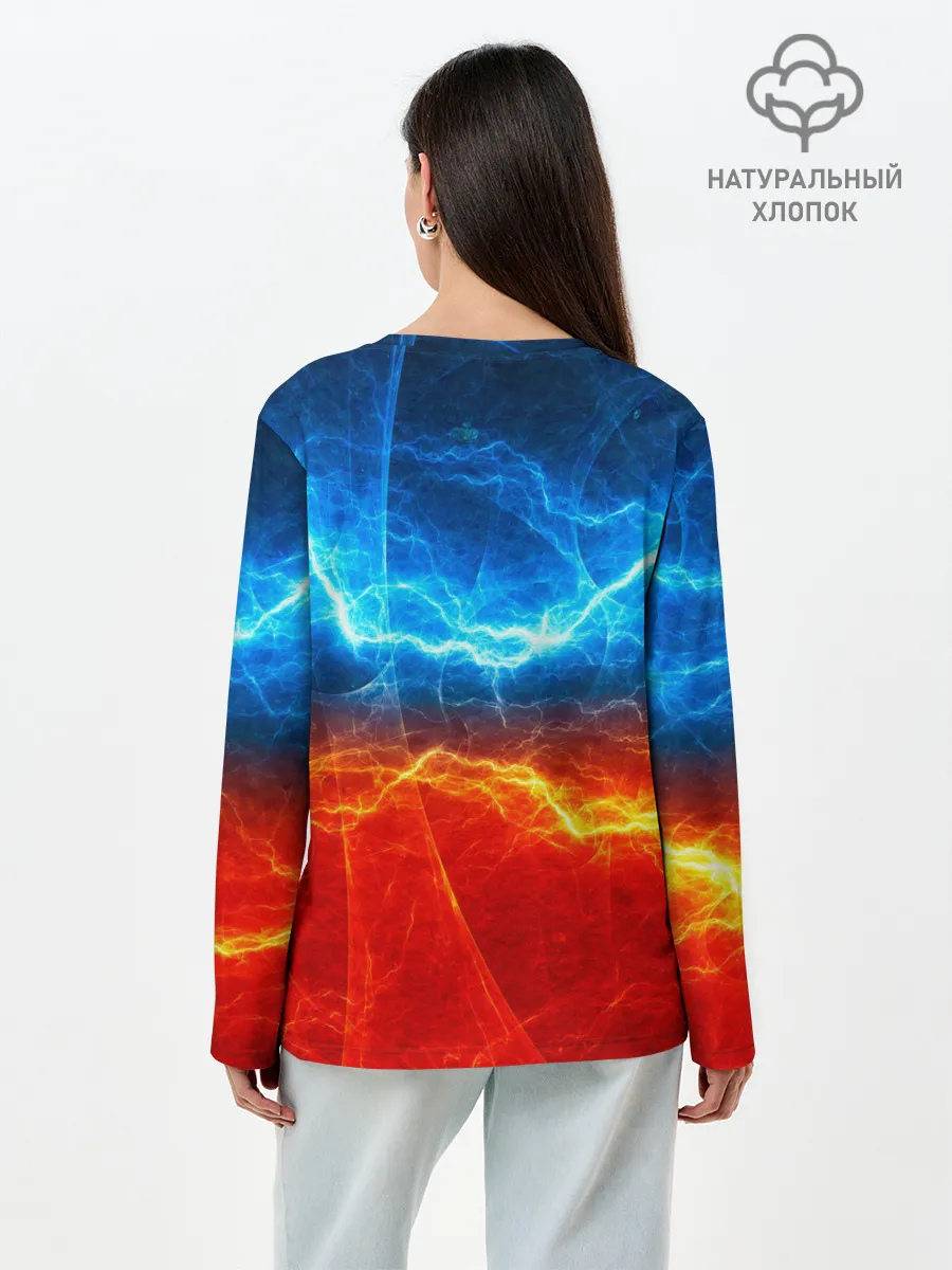 Лонгслив женский. Хлопок / Лёд и огонь