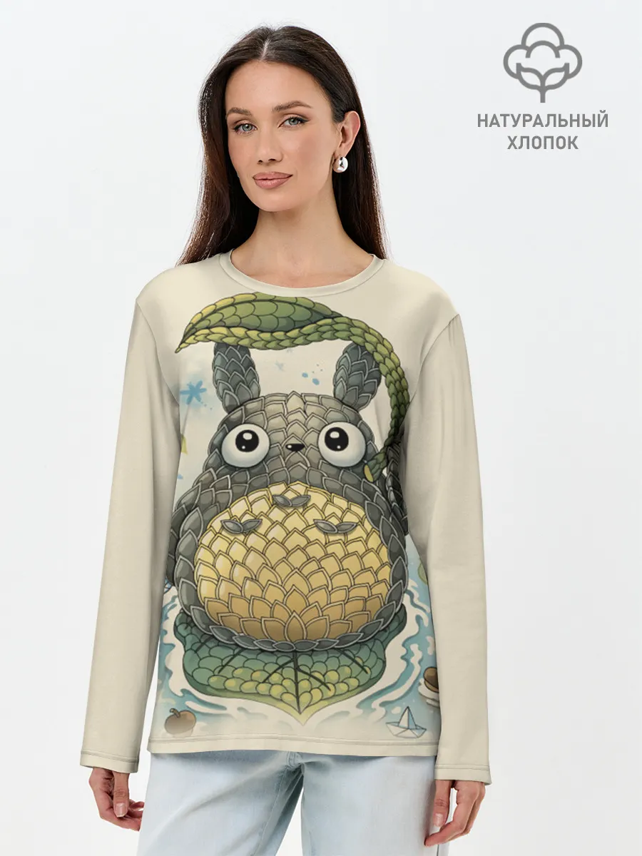 Лонгслив женский. Хлопок / My Neighbor Totoro заяц с чешуей
