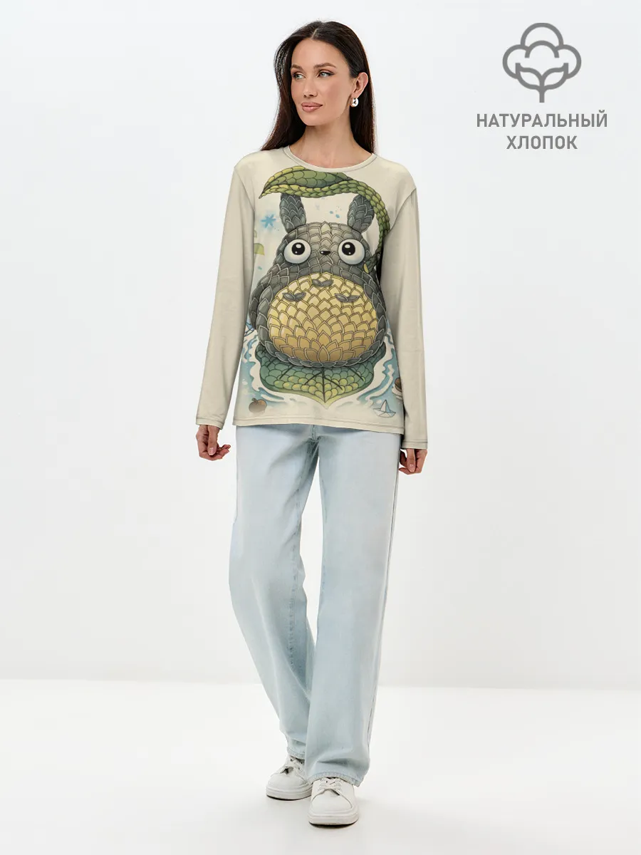Лонгслив женский. Хлопок / My Neighbor Totoro заяц с чешуей