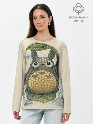 Лонгслив женский. Хлопок / My Neighbor Totoro заяц с чешуей