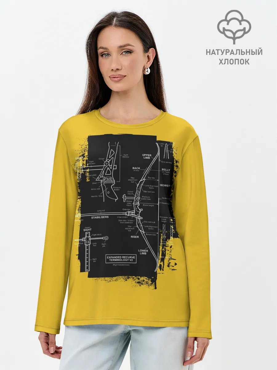 Лонгслив женский. Хлопок / Recurve bow
