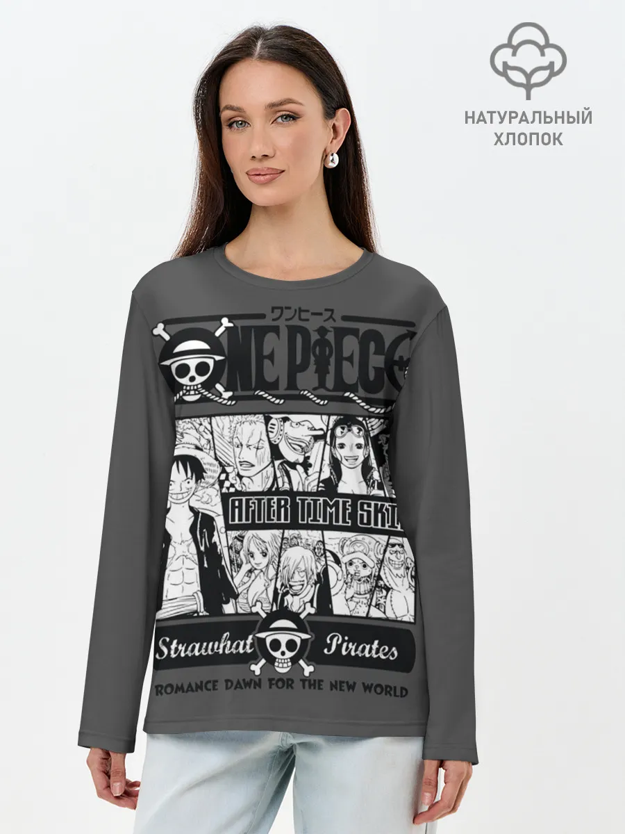 Лонгслив женский. Хлопок / Манга One Piece