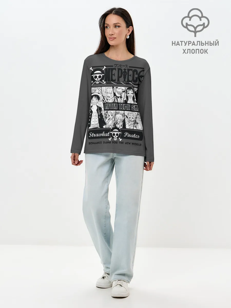 Лонгслив женский. Хлопок / Манга One Piece
